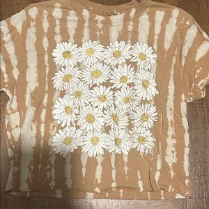 Tan Tie-Dye Daisy T-Shirt Girls